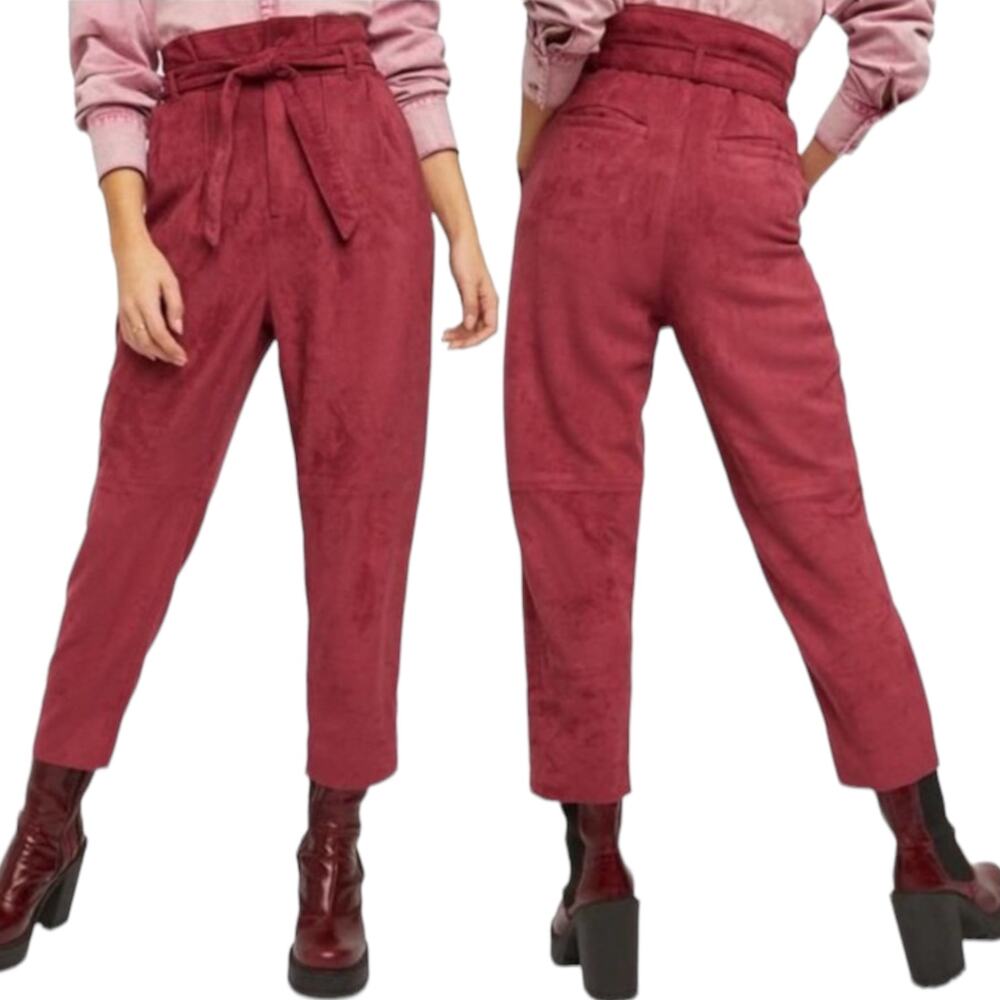 Free People Size 4 Nightfall Vegan Suede Belted Pants